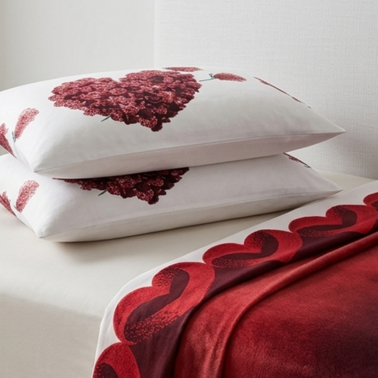 AMAL's 6-Piece Heart Design Bedding Set – Soft-Touch Finish