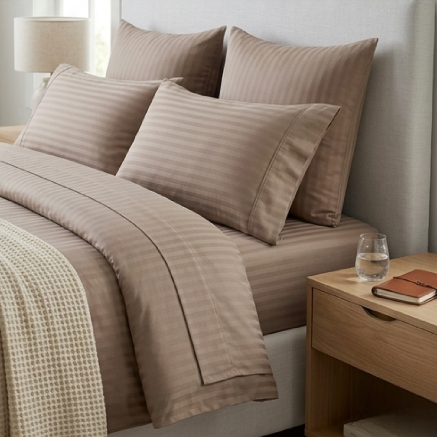 AMAL's 6-Piece Solid Bedding Set – Premium 200-Thread-Count Feel
