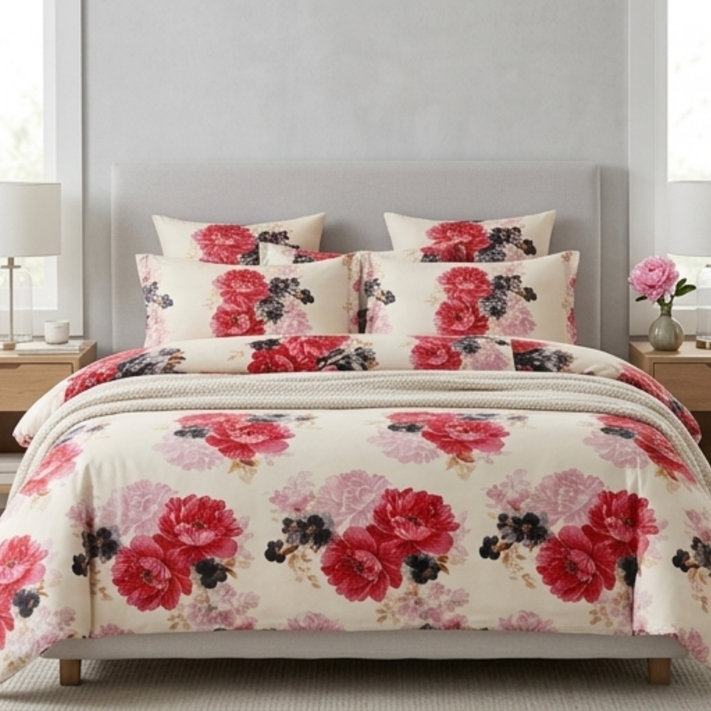 AMAL's 6-Piece Floral Bedding Set – Soft-Touch Finish