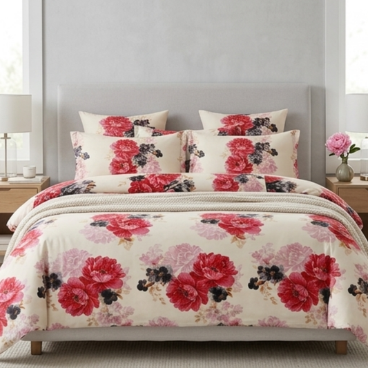 AMAL's 6-Piece Floral Bedding Set – Soft-Touch Finish
