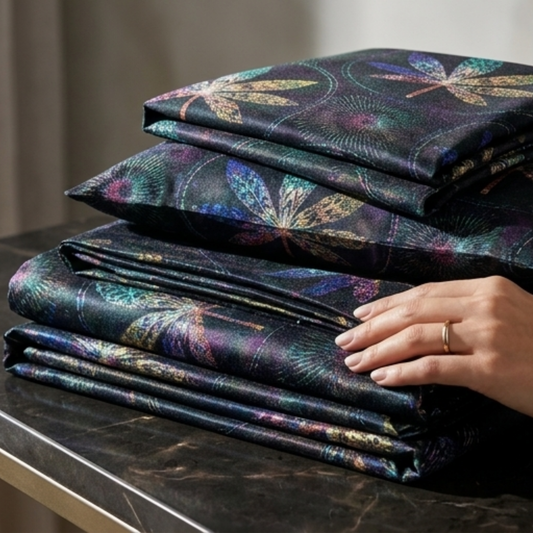 AMAL's 6-Piece Botanical Leaf Bedding Set – Soft-Touch Finish