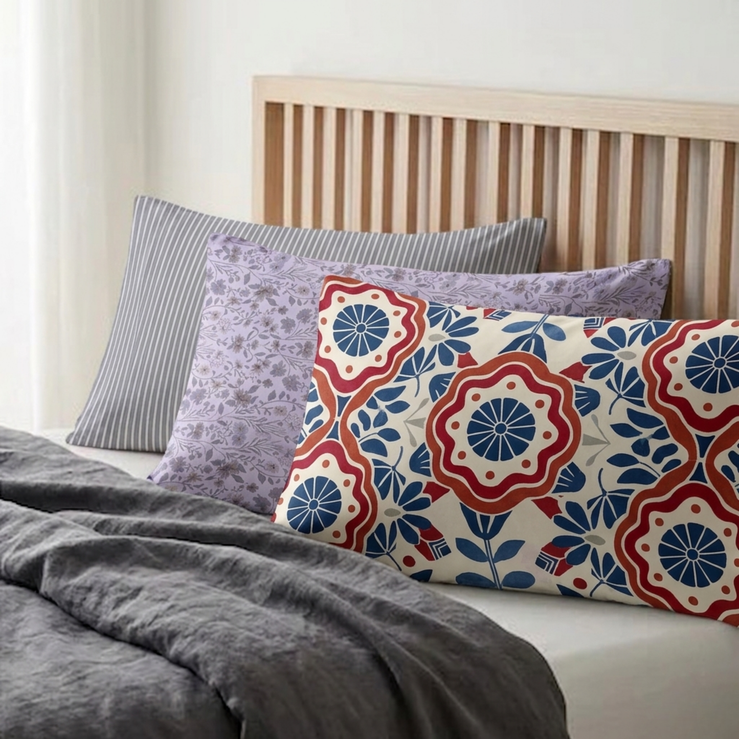 AMAL's Premium Patterned Pillow Covers – Set of 3 Pairs (Surprise Design)