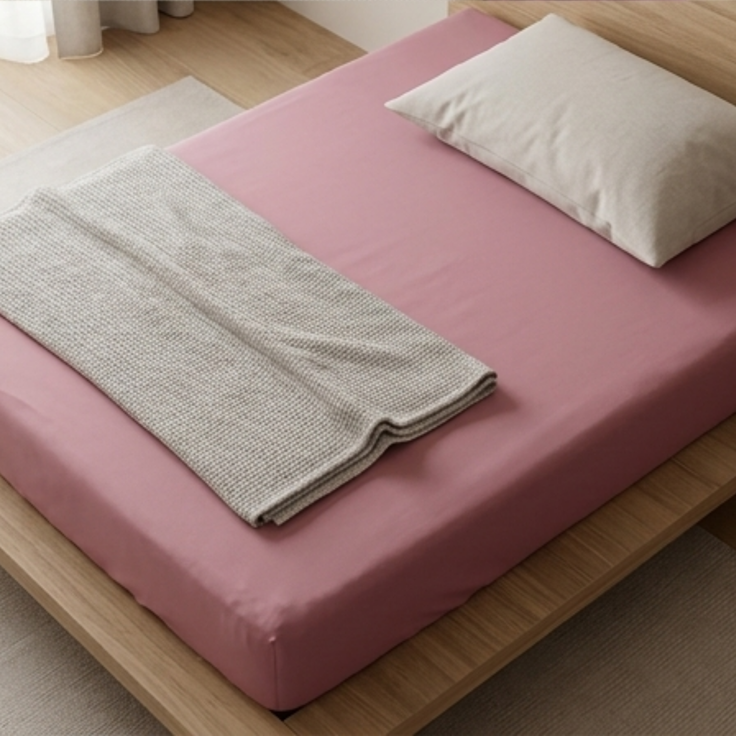 AMAL's Essential Solid-Color Fitted Sheet – Soft, Minimalist (Surprise Color)