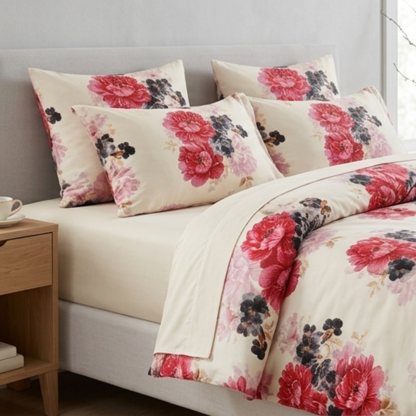 AMAL's 6-Piece Floral Bedding Set – Soft-Touch Finish