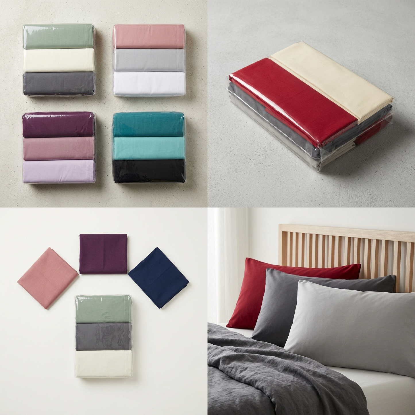 AMAL's Premium Solid Color Pillow Covers – Set of 3 Pairs (Surprise Color)
